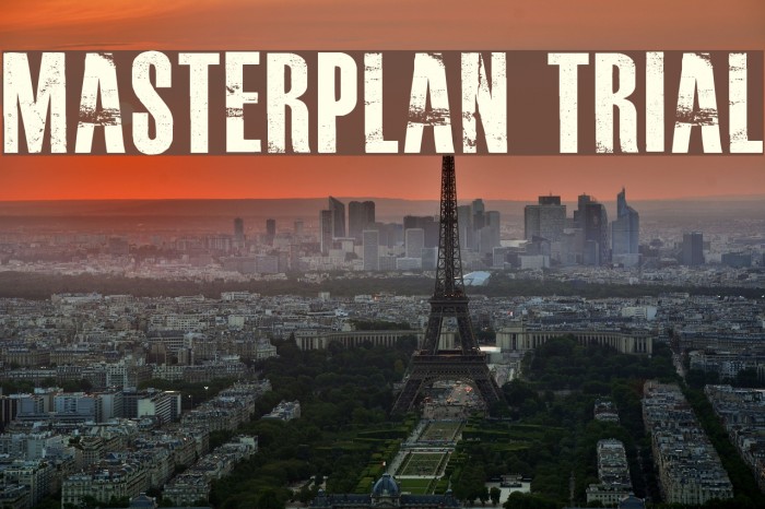 MASTERPLAN TRIAL Font examples