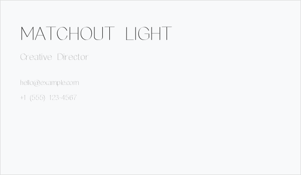 MATCHOUT LIGHT Business Card