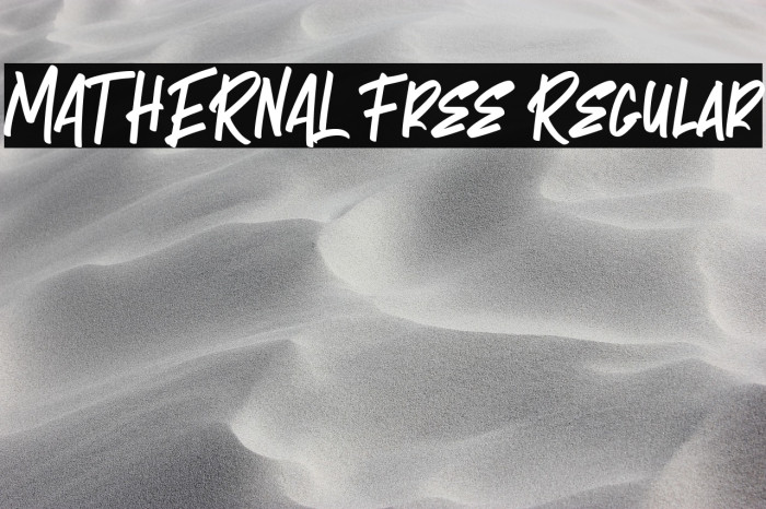 MATHERNAL Free Regular Example 2