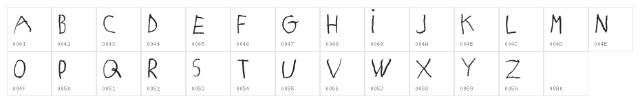 MATILDAS GRADE SCHOOL HAND_DEMO_print Character Map