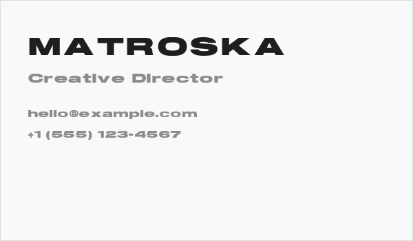MATROSKA Business Card