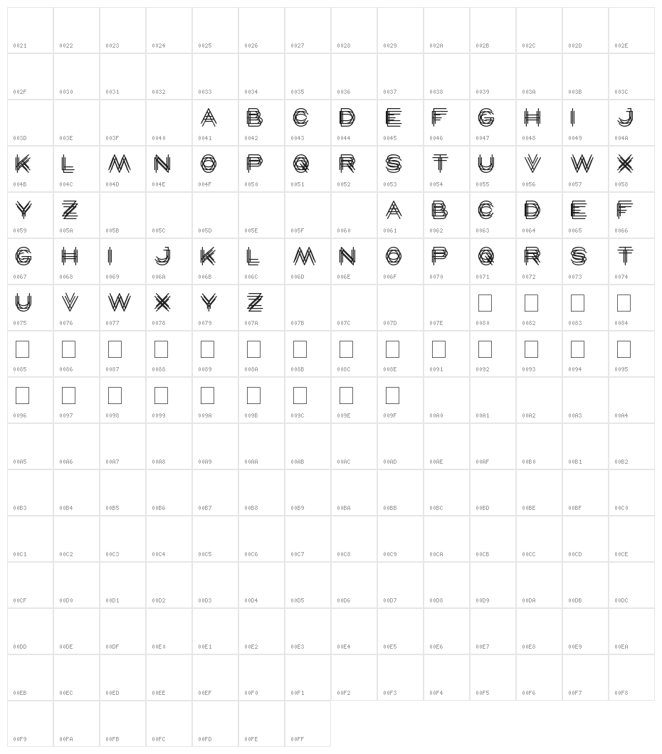 MAVERICK Character Map