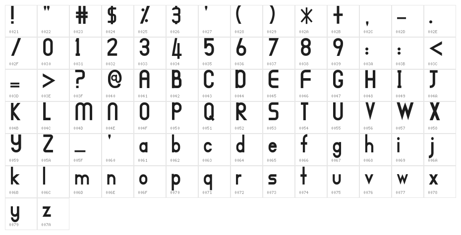 MAWAR_JINGGA Character Map