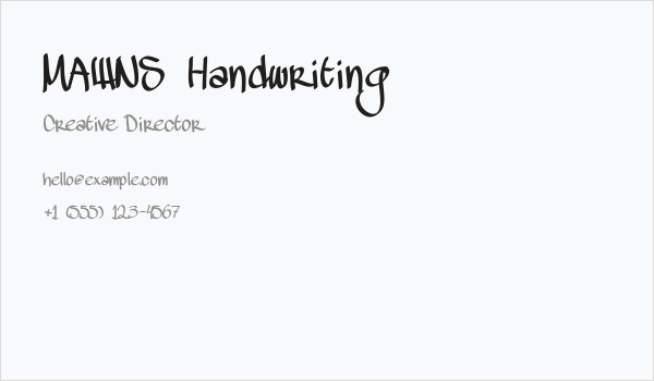 MAWNS Handwriting Business Card