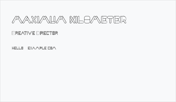 MAXIMUM KILOMETER Business Card