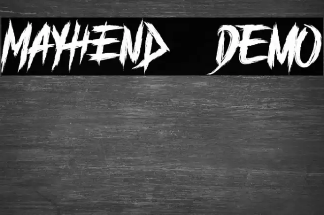 MAYHEND - demo Font examples