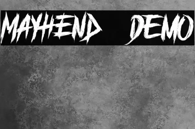 MAYHEND - demo Font examples