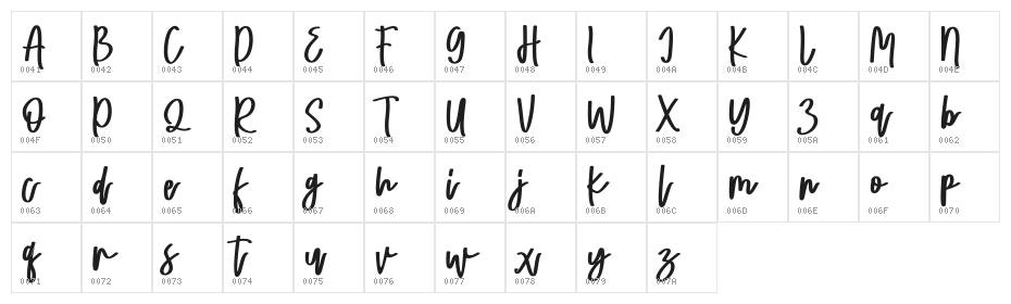 Ma Lorena FREE Character Map