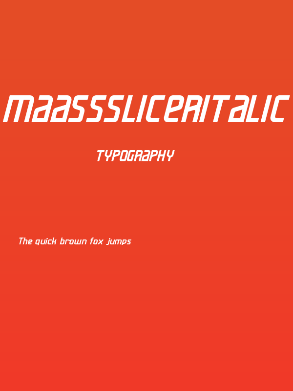 MaassslicerItalic Poster