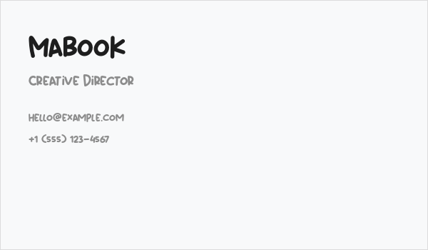 Mabook Business Card
