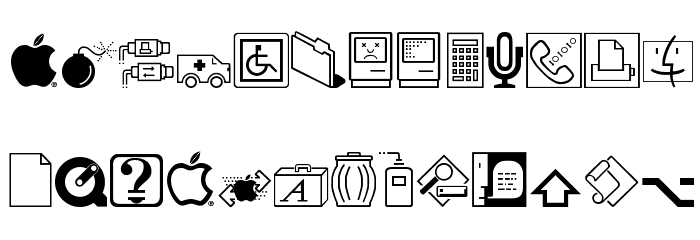 Mac Dingbats फ़ॉन्ट लोअरकेस
