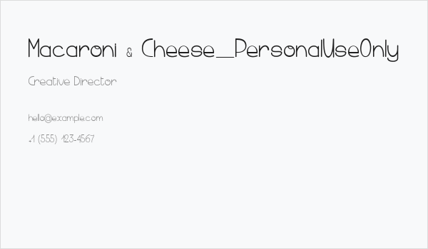 Macaroni & Cheese_PersonalUseOnly Business Card