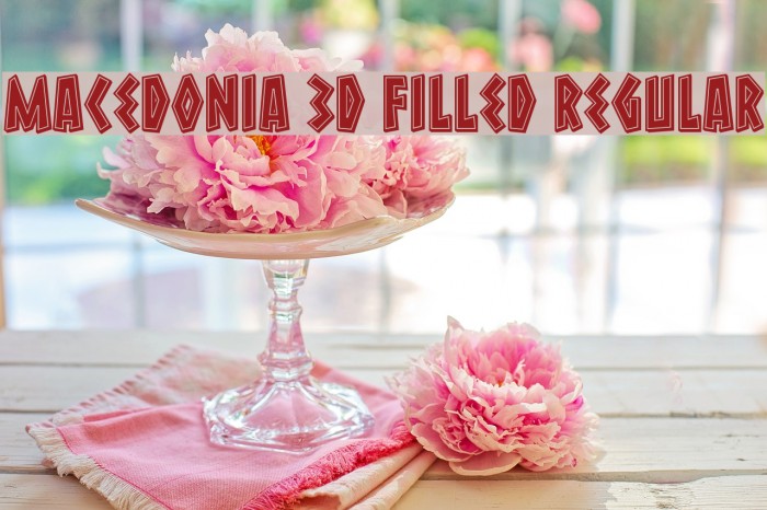 Macedonia 3D Filled Regular Font examples