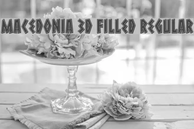 Macedonia 3D Filled Regular Font examples