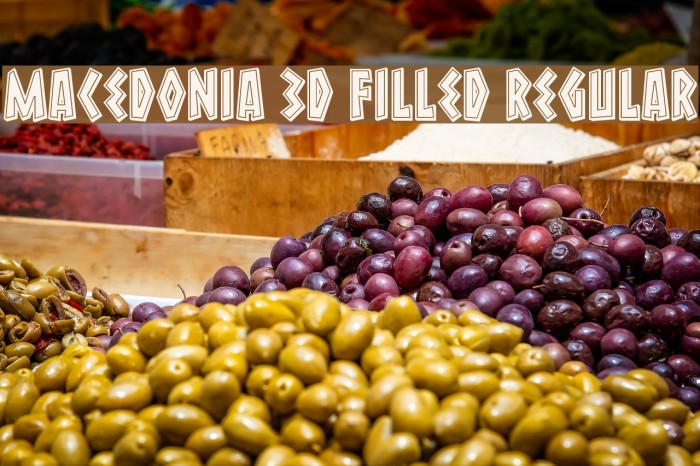 Macedonia 3D Filled Regular Font examples