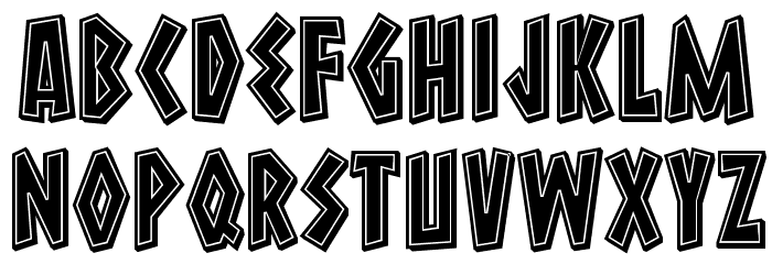 Macedonia 3D Filled Regular Font LOWERCASE