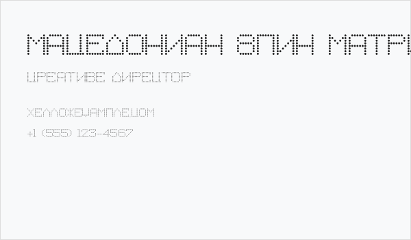 Macedonian 8pin Matrix Business Card