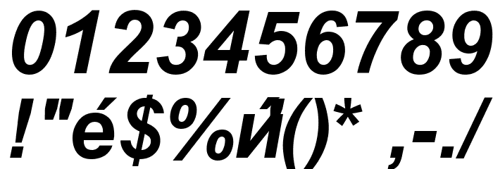 Macedonian Helv Bold Italic Font OTHER CHARS