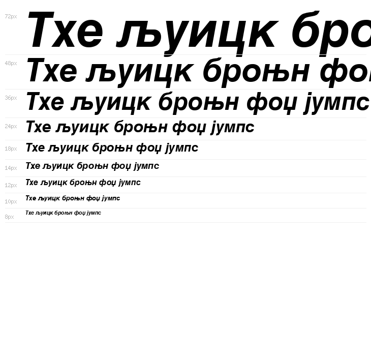 Macedonian Helv Bold Italic Waterfall
