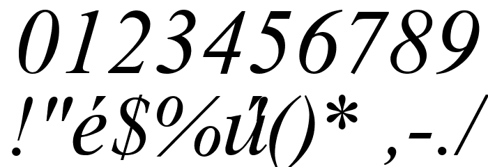 Macedonian Tms Italic Font OTHER CHARS