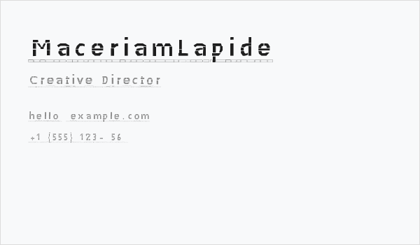 MaceriamLapide Business Card