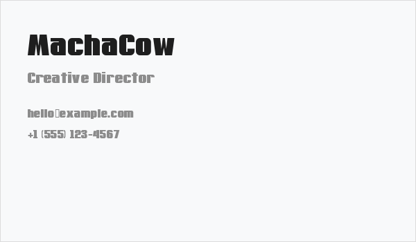 MachaCow Business Card