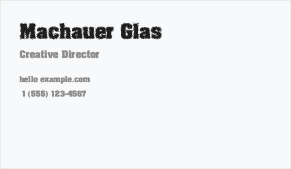 Machauer Glas Business Card