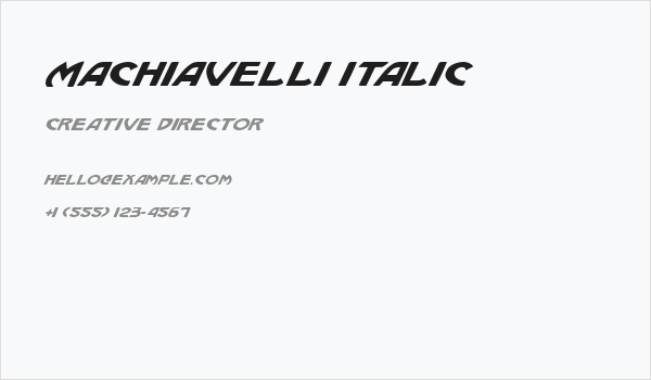 Machiavelli Italic Business Card