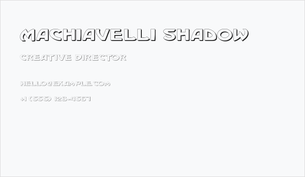 Machiavelli Shadow Business Card