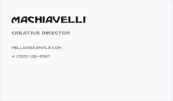 Machiavelli Business Card