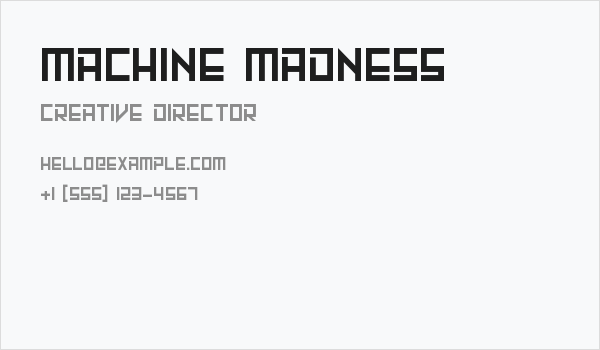 Machine Madness Business Card
