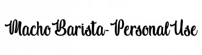 Macho Barista - Personal Use  नि: शुल्क फ़ॉन्ट्स डाउनलोड
