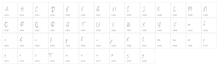 Mackle Script DEMO Regular Character Map