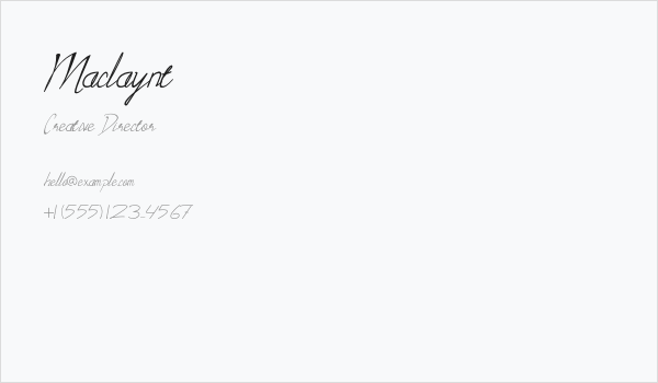 Maclaynt Business Card