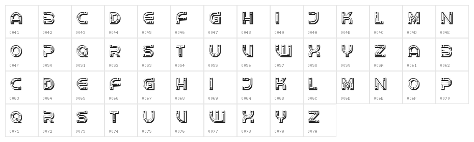 Macrame Hollow Regular Character Map