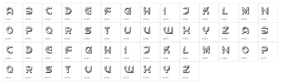 Macrame Hollow Thin Regular Character Map