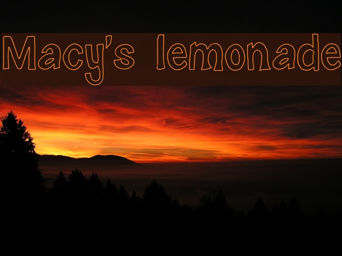 Macy's lemonade Font examples