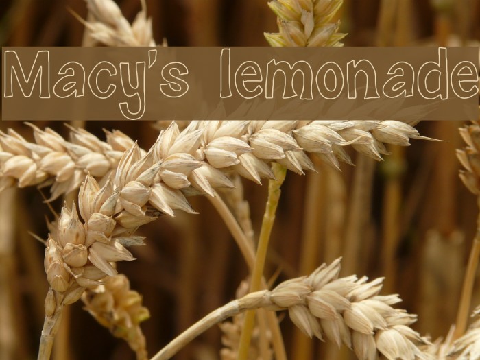 Macy's lemonade Font examples