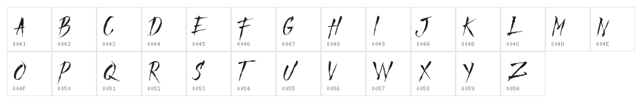 Mad Faith - DEMO Regular Character Map