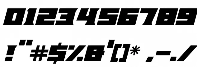Mad Mecha Italic Font OTHER CHARS