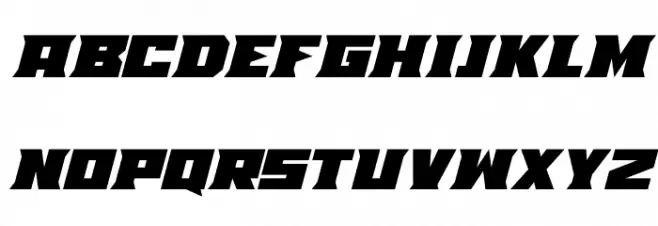 Mad Mecha Italic फ़ॉन्ट अपरकेस