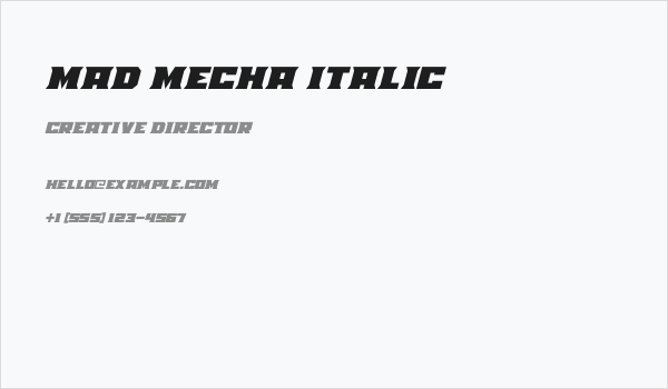 Mad Mecha Italic Business Card