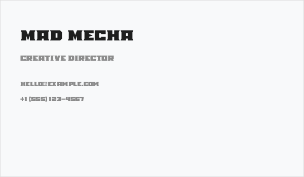 Mad Mecha Business Card