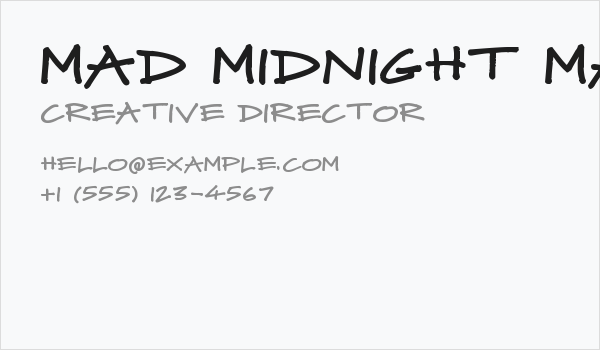 Mad Midnight Marker Business Card
