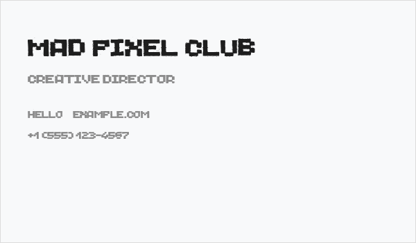 Mad Pixel Club Business Card