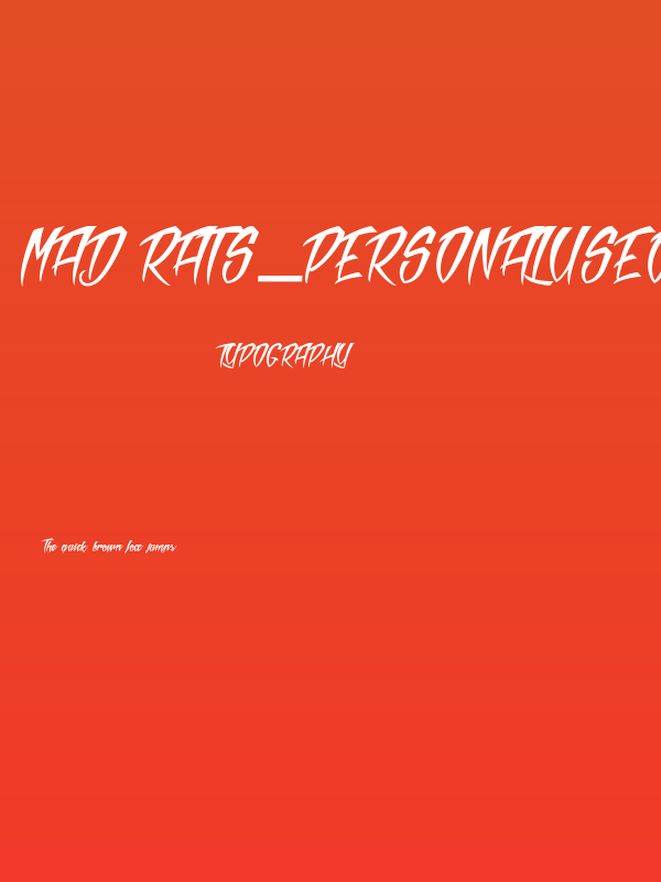 Mad Rats_PersonalUseOnly Poster