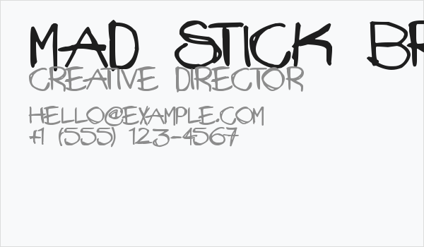 Mad Stick Brush Business Card