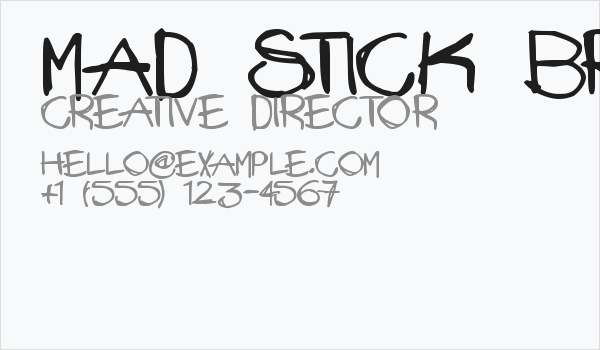 Mad Stick Brush Business Card
