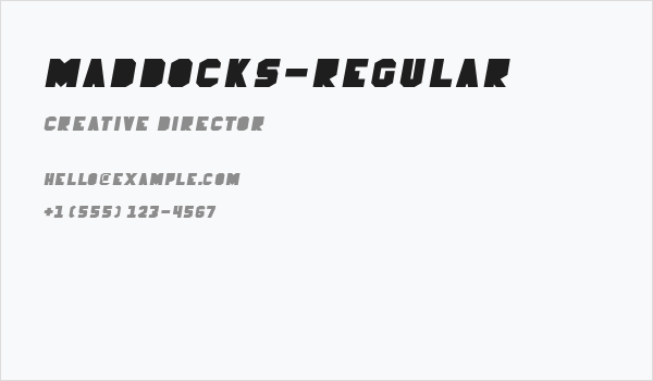 MadDocks-Regular Business Card