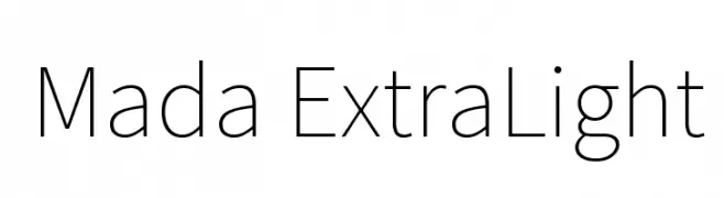 Mada ExtraLight  フリーフォントのダウンロード